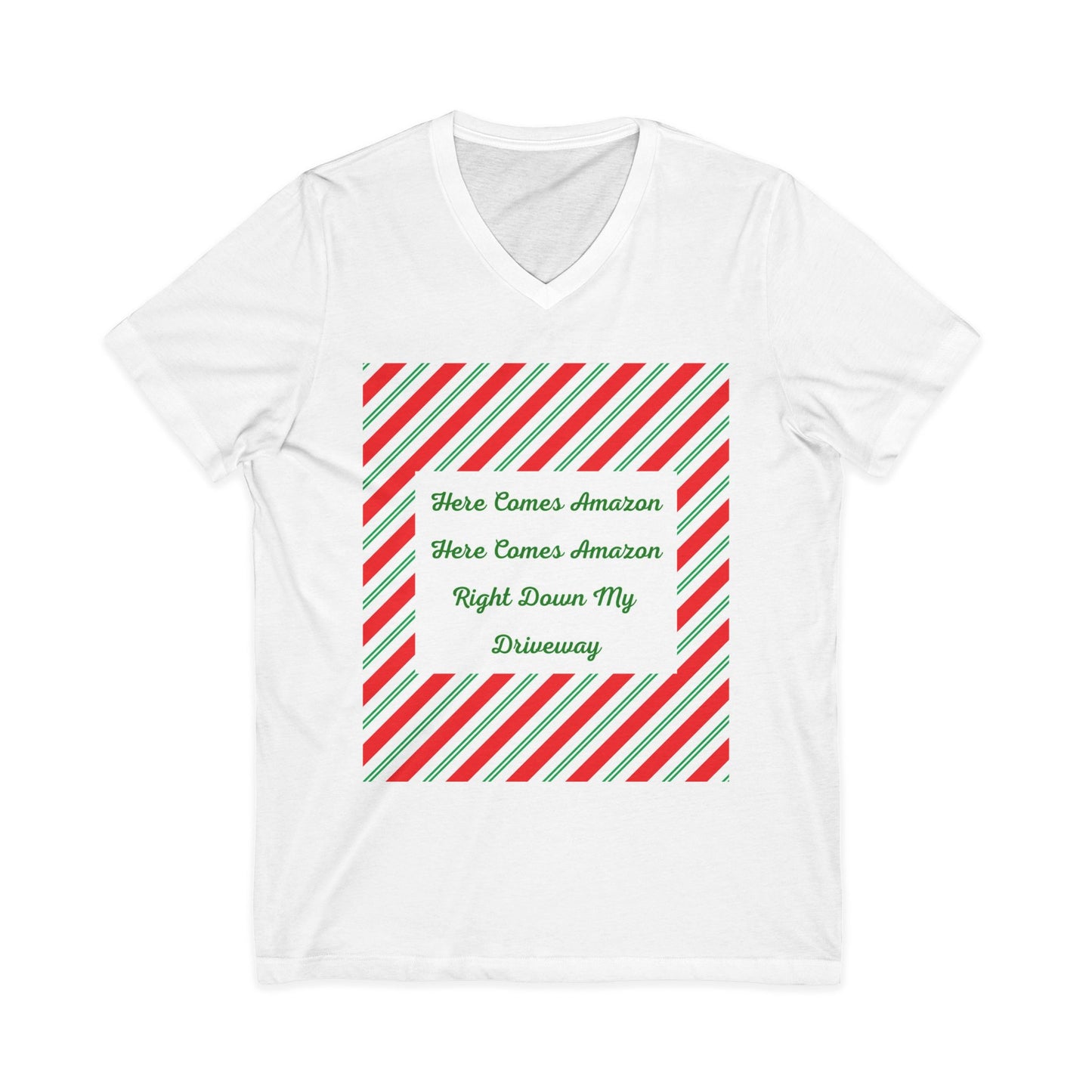 Here Comes Amazon Unisex Short Sleeve V-Neck Tee