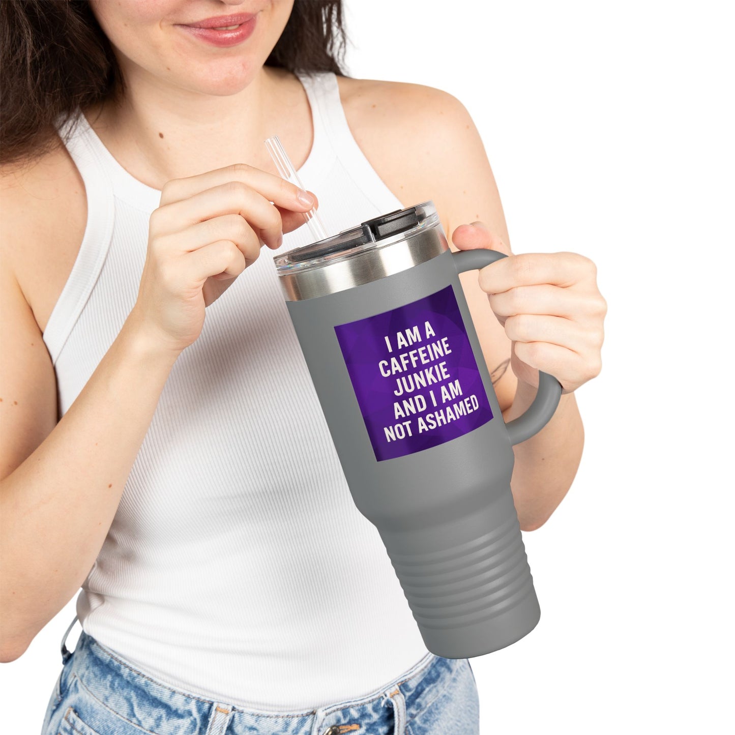 Caffeine Junkie Insulated Travel Mug