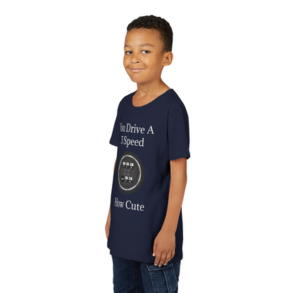 5 Speed How Cute Youth Unisex Short Sleeve Crewneck Tee