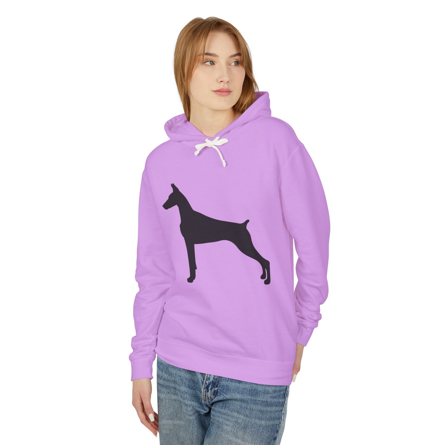 Doberman Silhouette Unisex Lightweight Hoodie