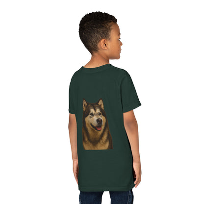 Malamute Head Youth Unisex Short Sleeve Crewneck Tee