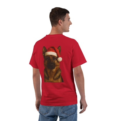 Santa Paws German Shepherd Men's Short-Sleeve Crewneck Tee