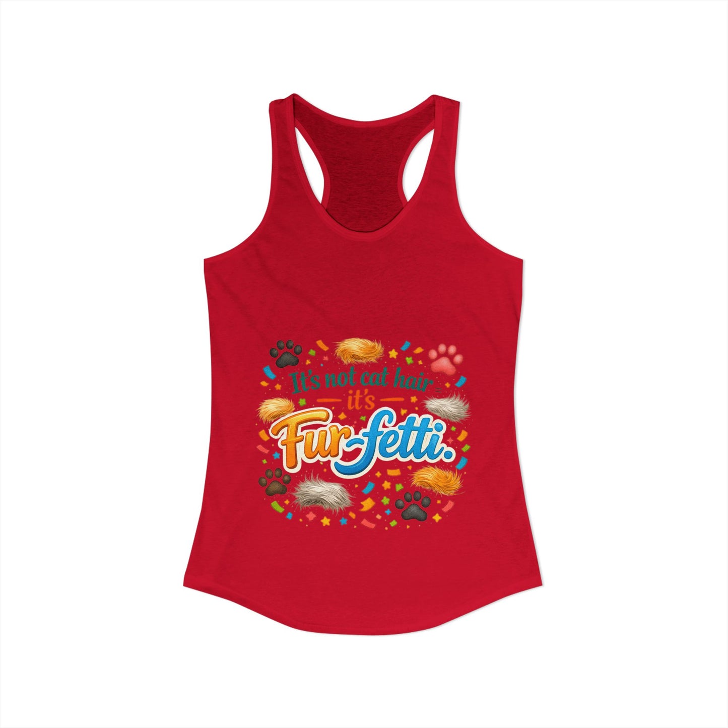 Fur-Fetti Cat Women's Racerback Tank