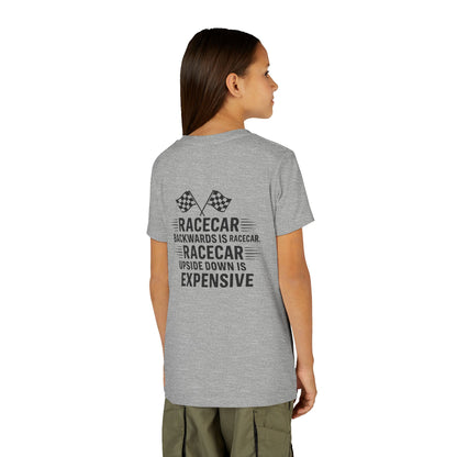 Racecar Backwards Youth Unisex Short Sleeve Crewneck Tee