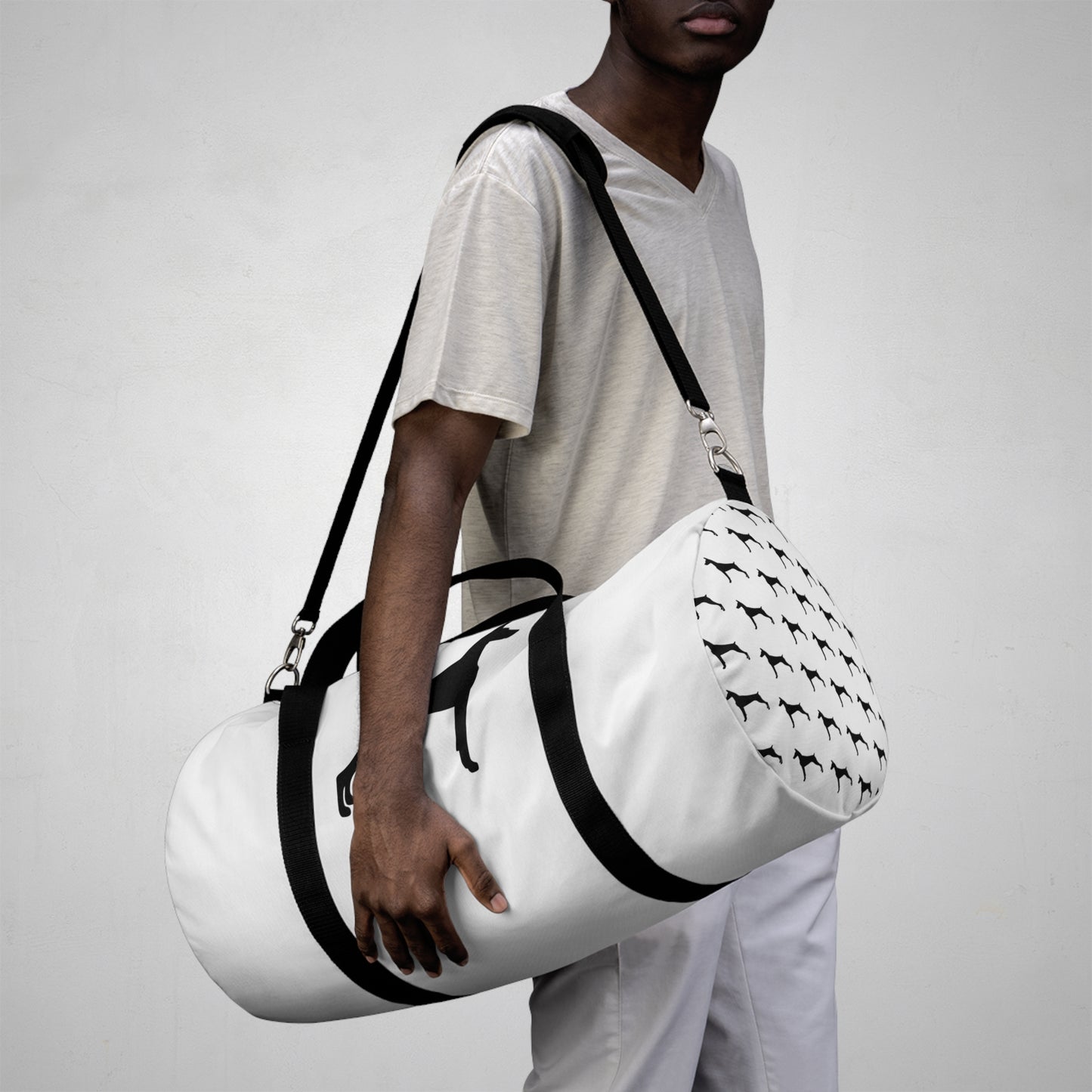 Doberman Silhouette Duffel Bag