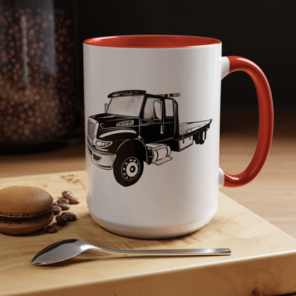 Flatbed Tow Truck 2-Tone Coffee Mug