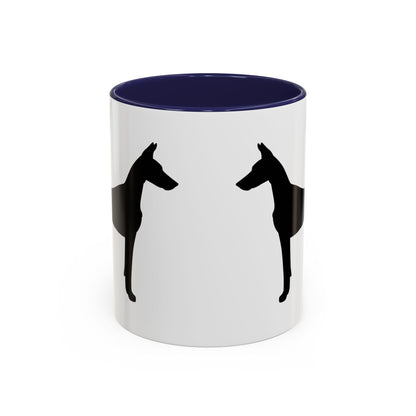Doberman Silhouette 2-Tone Coffee Mug