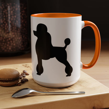 Poodle Silhouette 2-Tone Coffee Mug