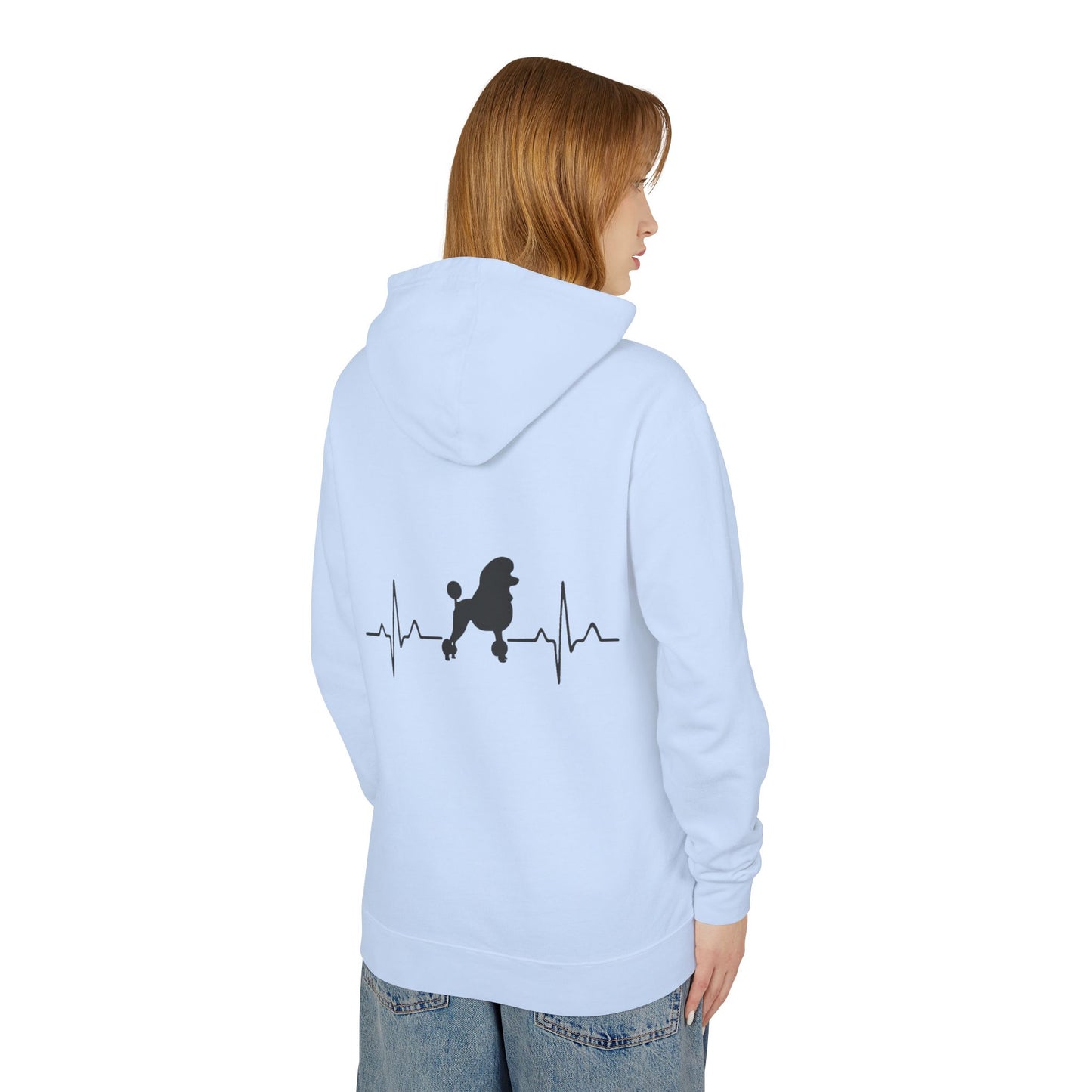 My Heart Beats For Poodles Unisex Lightweight Hoodie