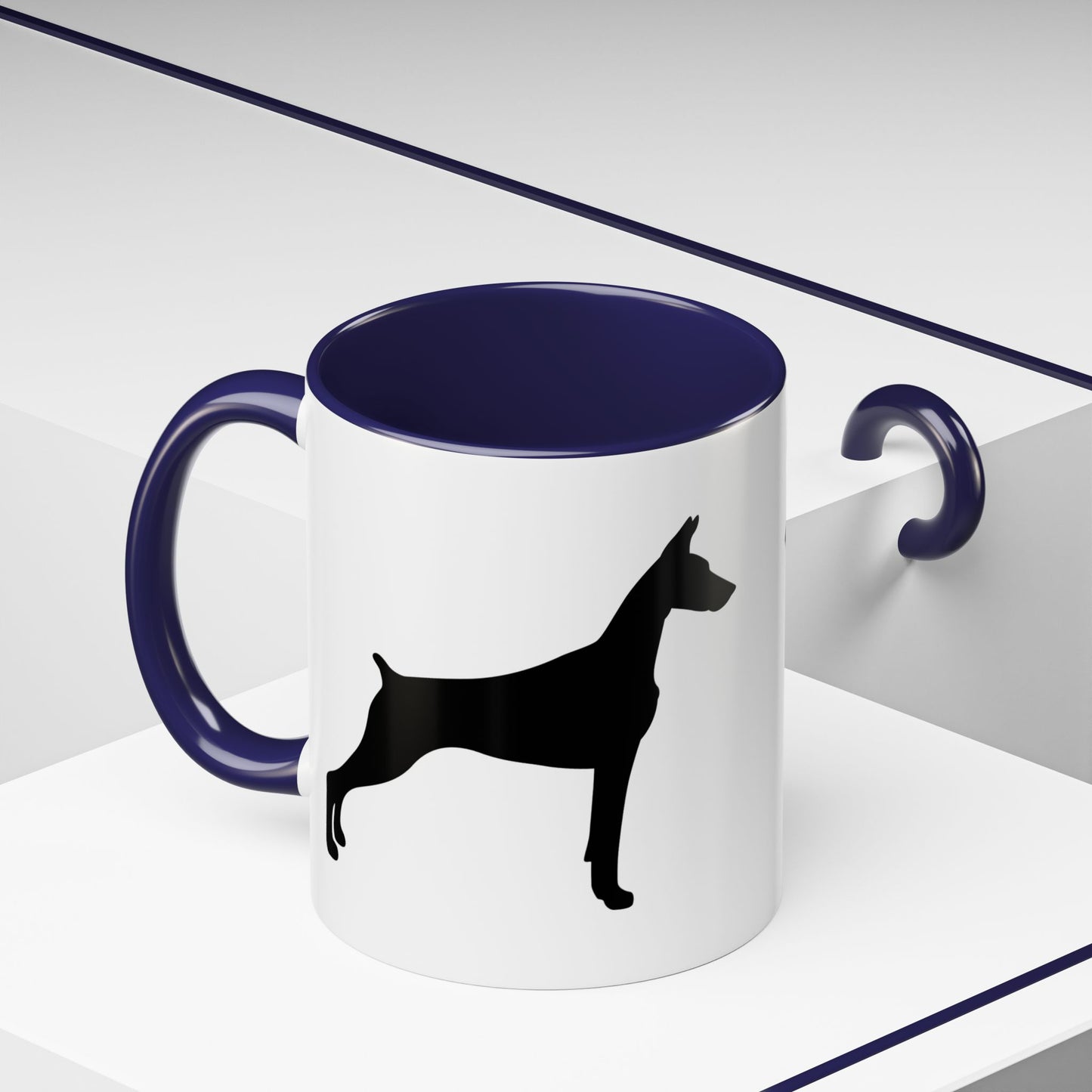 Doberman Silhouette 2-Tone Coffee Mug