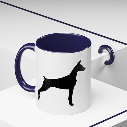 Doberman Silhouette 2-Tone Coffee Mug