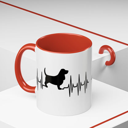 My Heart Beats For Bassets 2-Tone Coffee Mug