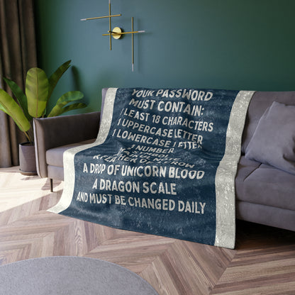 Password Crushed Velvet Blanket