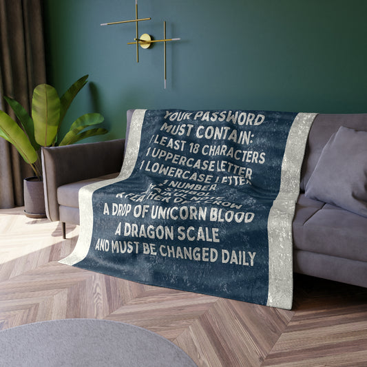 Password Crushed Velvet Blanket