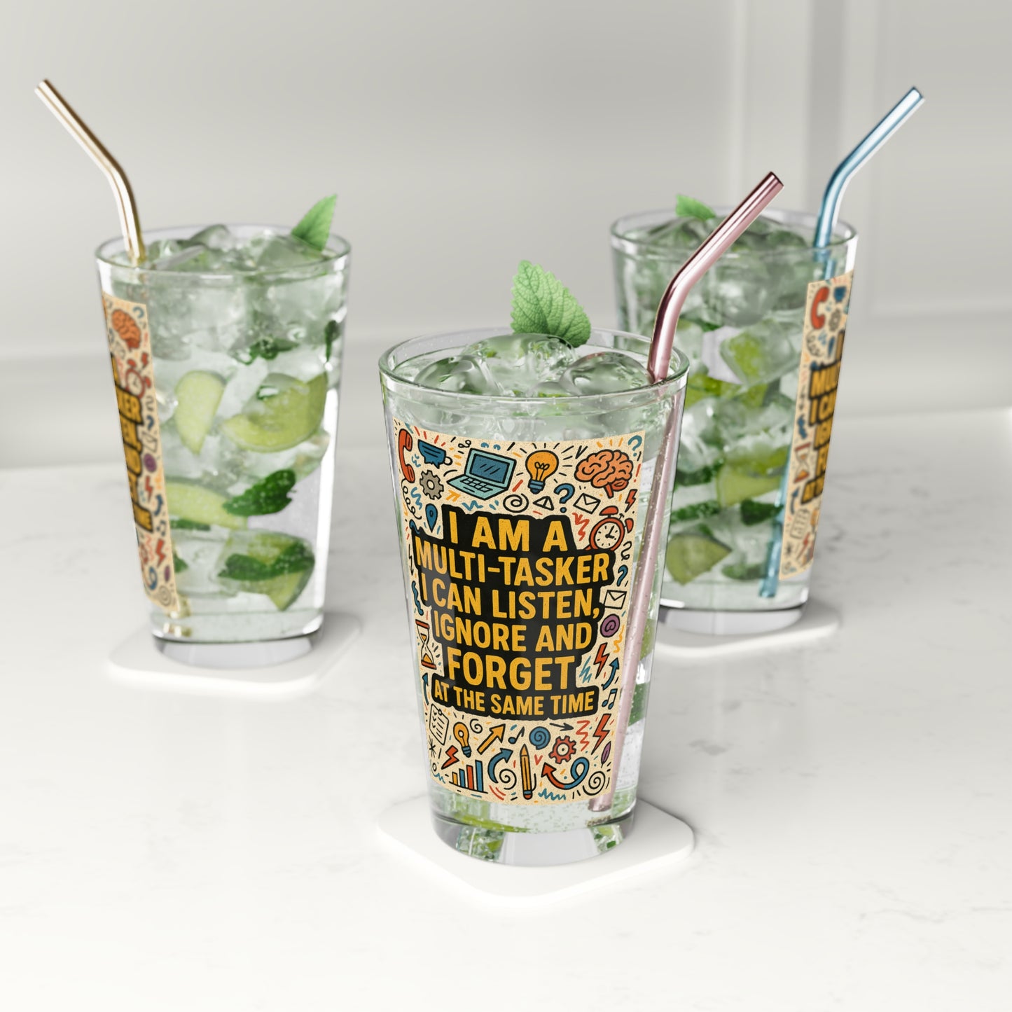 Multi-Tasker Drinking Glass