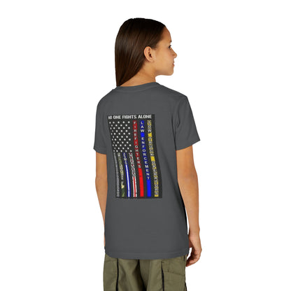 No One Fights Alone Youth Unisex Short Sleeve Crewneck Tee