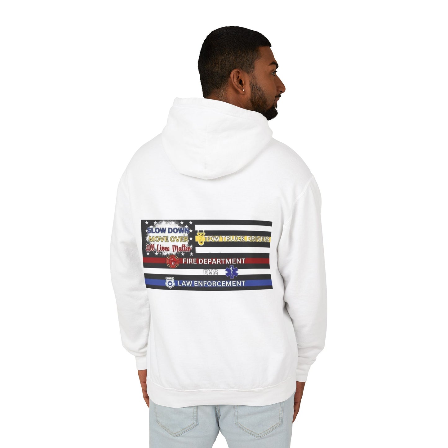 Slow Down Move Over Flag Unisex Lightweight Hoodie