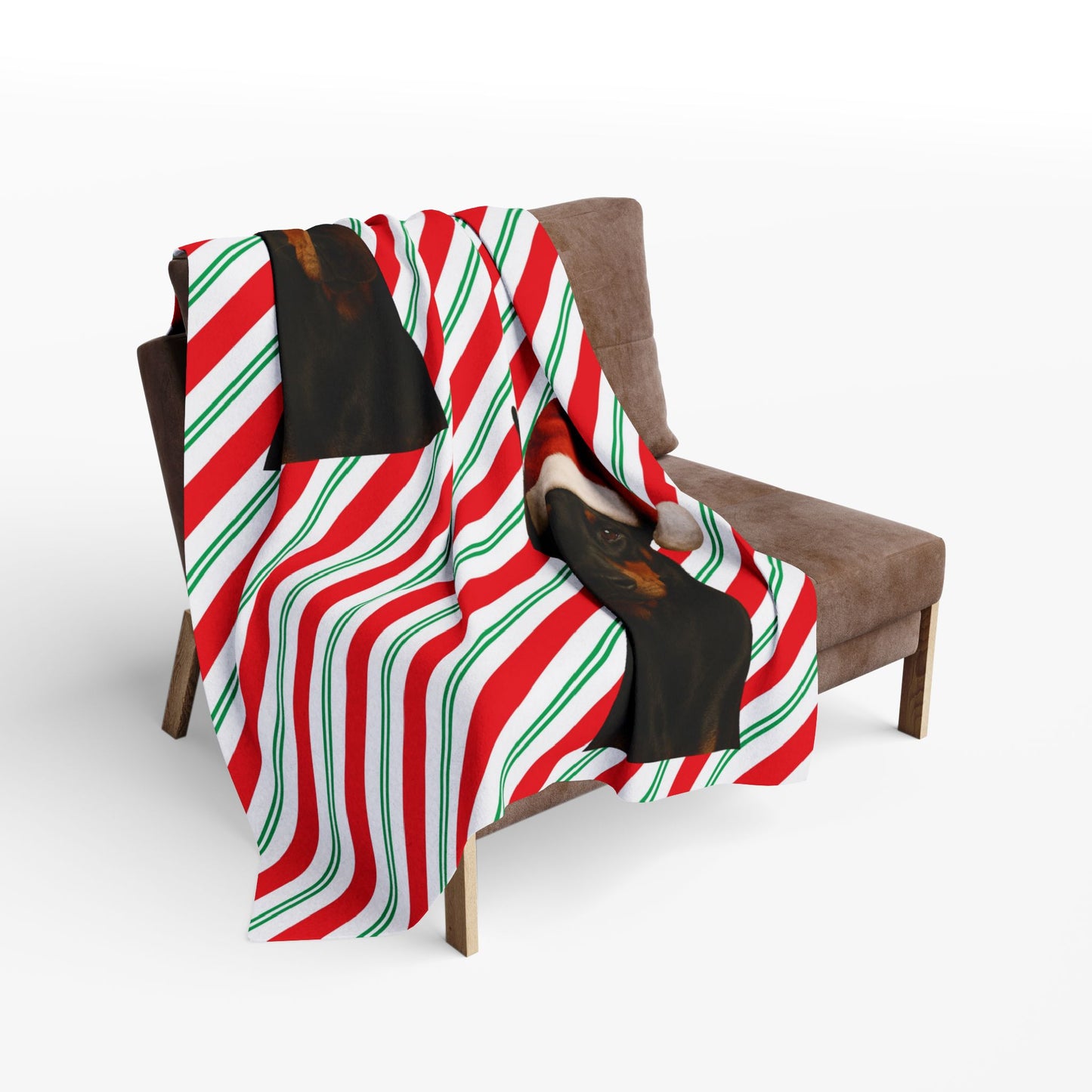 Santa Paws Doberman Arctic Fleece Blanket