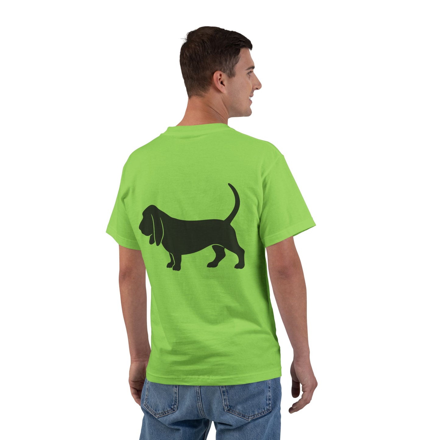Basset Silhouette Men's Short-Sleeve Crewneck Tee
