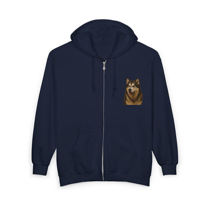 Malamute Head Unisex Full Zip Hoodie