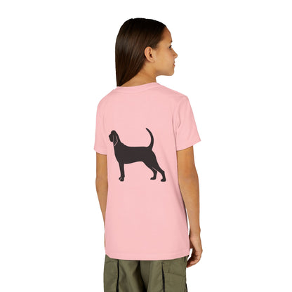 Bloodhound Silhouette Youth Unisex Short Sleeve Crewneck Tee
