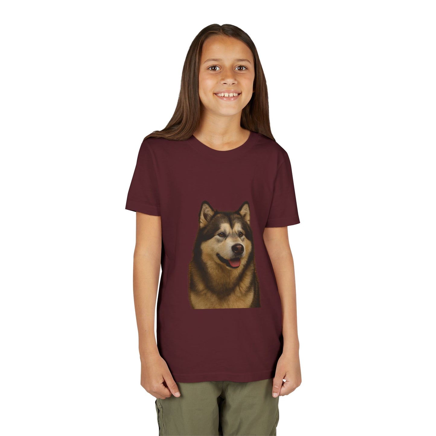 Malamute Head Youth Unisex Short Sleeve Crewneck Tee
