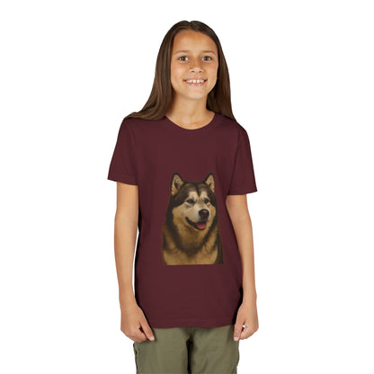Malamute Head Youth Unisex Short Sleeve Crewneck Tee