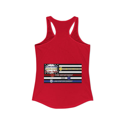 Slow Down Move Over Flag Women's Racerback Tank
