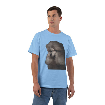 Poodle Head Men's Short-Sleeve Crewneck Tee