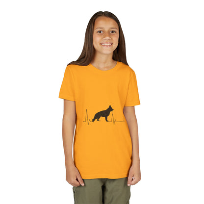 My Heart Beats For German Shepherds Youth Unisex Short Sleeve Crewneck Tee