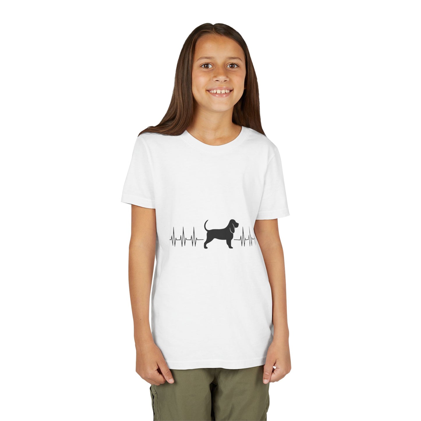 My Heart Beats For Bloodhounds Youth Unisex Short Sleeve Crewneck Tee