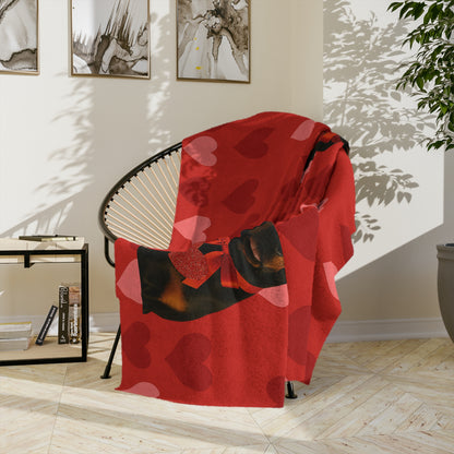 Cupid's Companion Doberman Velveteen Microfiber Blanket