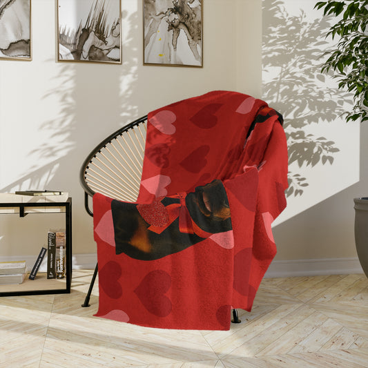 Cupid's Companion Doberman Velveteen Microfiber Blanket