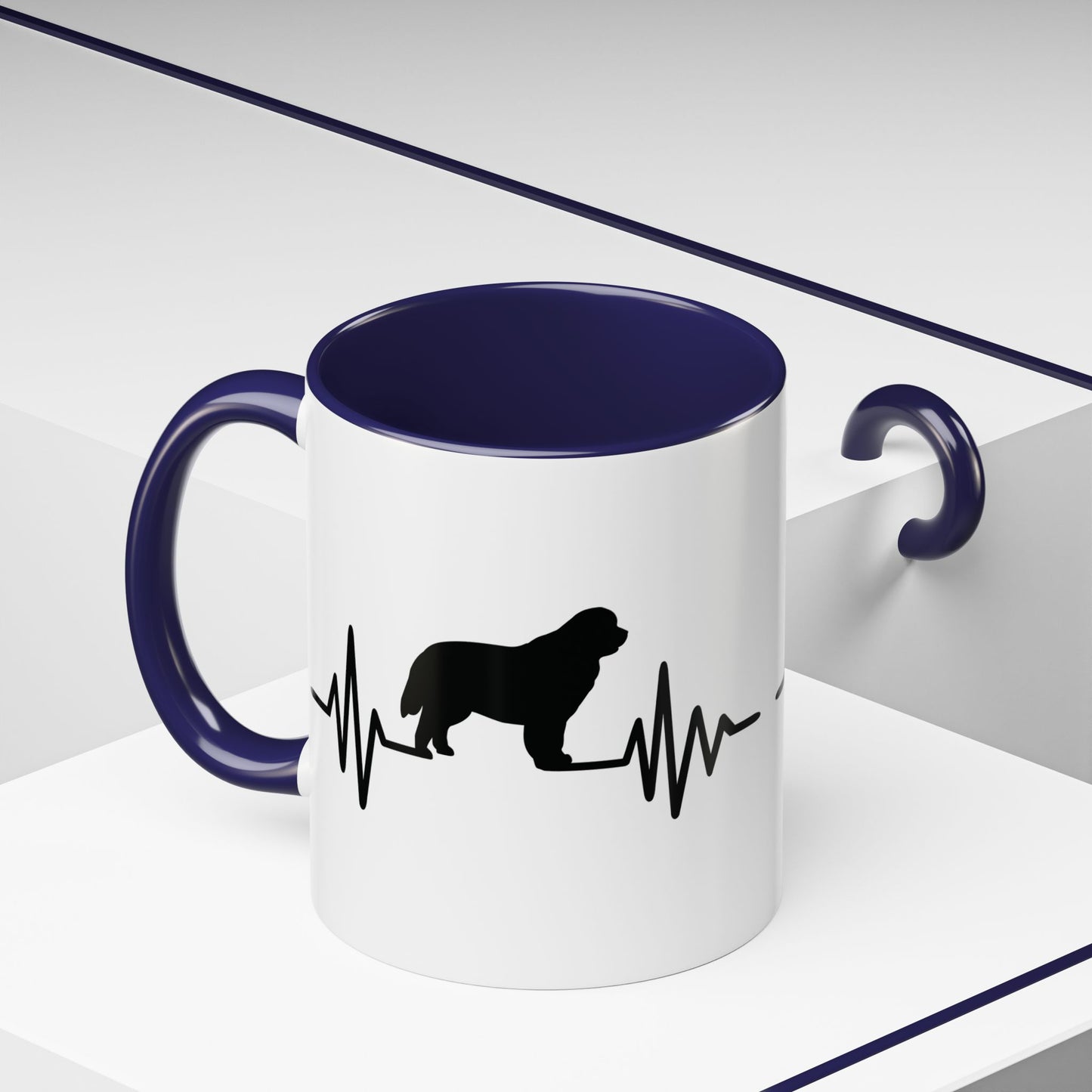 My Heart Beats For Newfies 2-Tone Coffee Mug