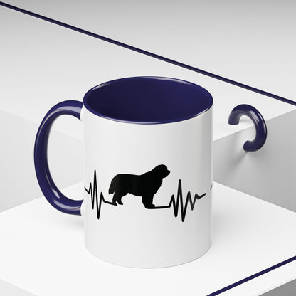 My Heart Beats For Newfies 2-Tone Coffee Mug