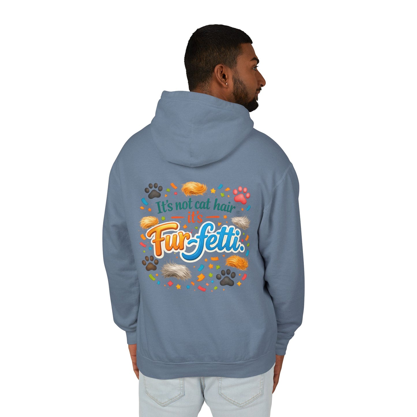 Fur-Fetti Cat Unisex Lightweight Hoodie