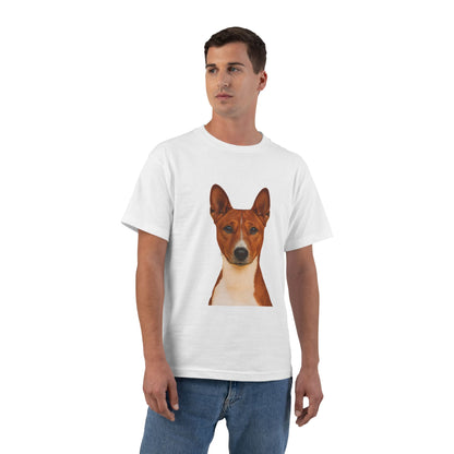 Basenji Head Men's Short-Sleeve Crewneck Tee