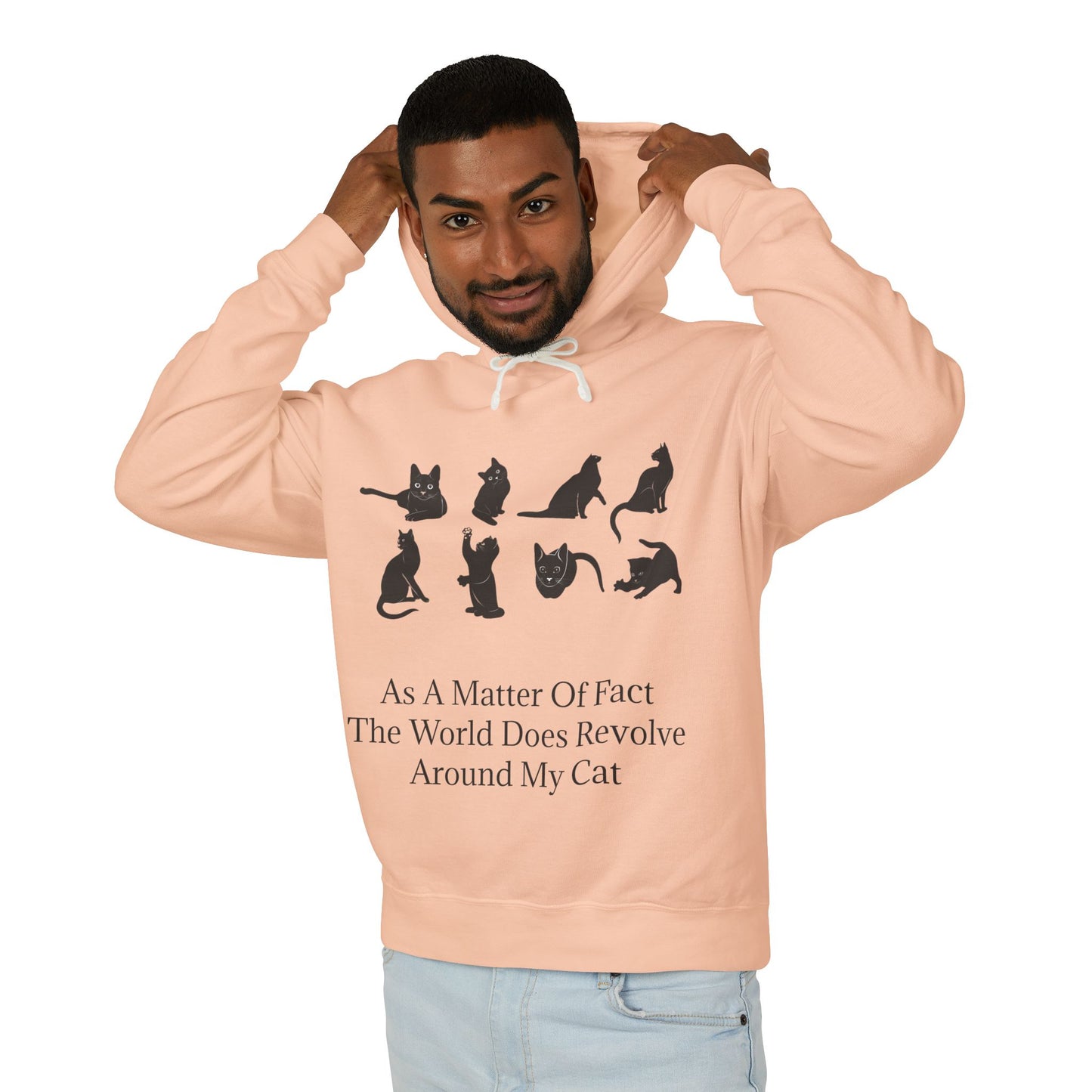 Matter Of Fact Cat Unisex Lightweight Hoodie
