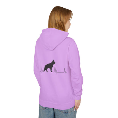 My Heart Beats For German Shepherds Unisex Lightweight Hoodie