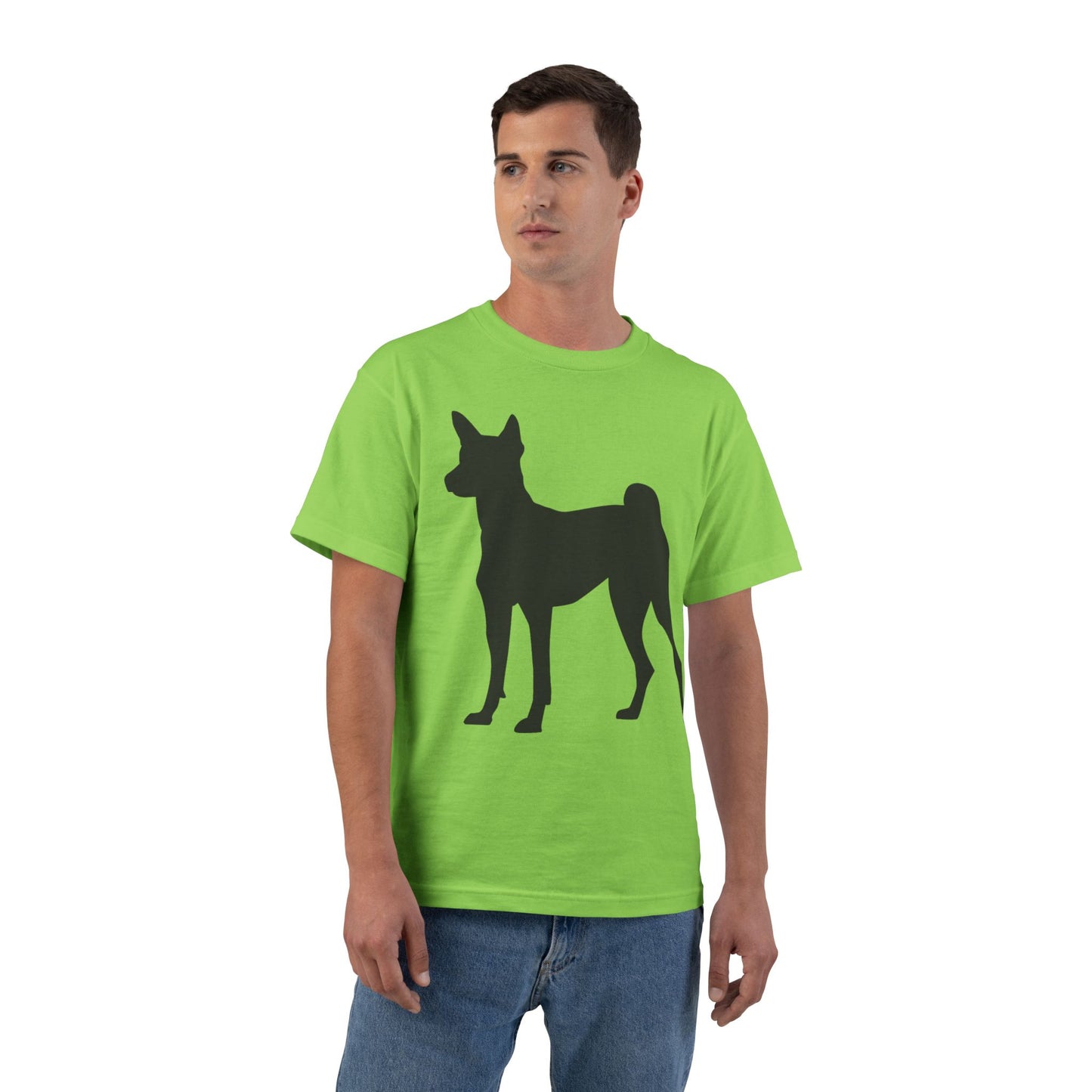 Basenji Silhouette Men's Short-Sleeve Crewneck Tee