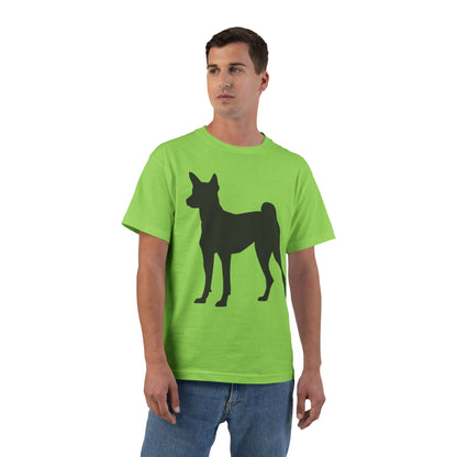 Basenji Silhouette Men's Short-Sleeve Crewneck Tee