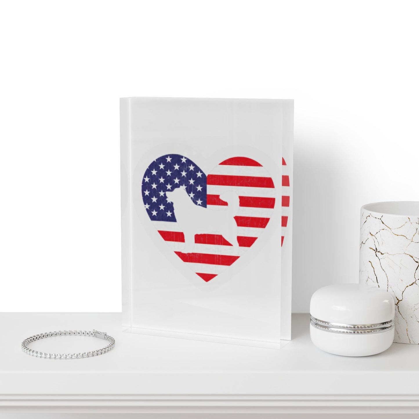 Malamute Flag Acrylic Photo Block
