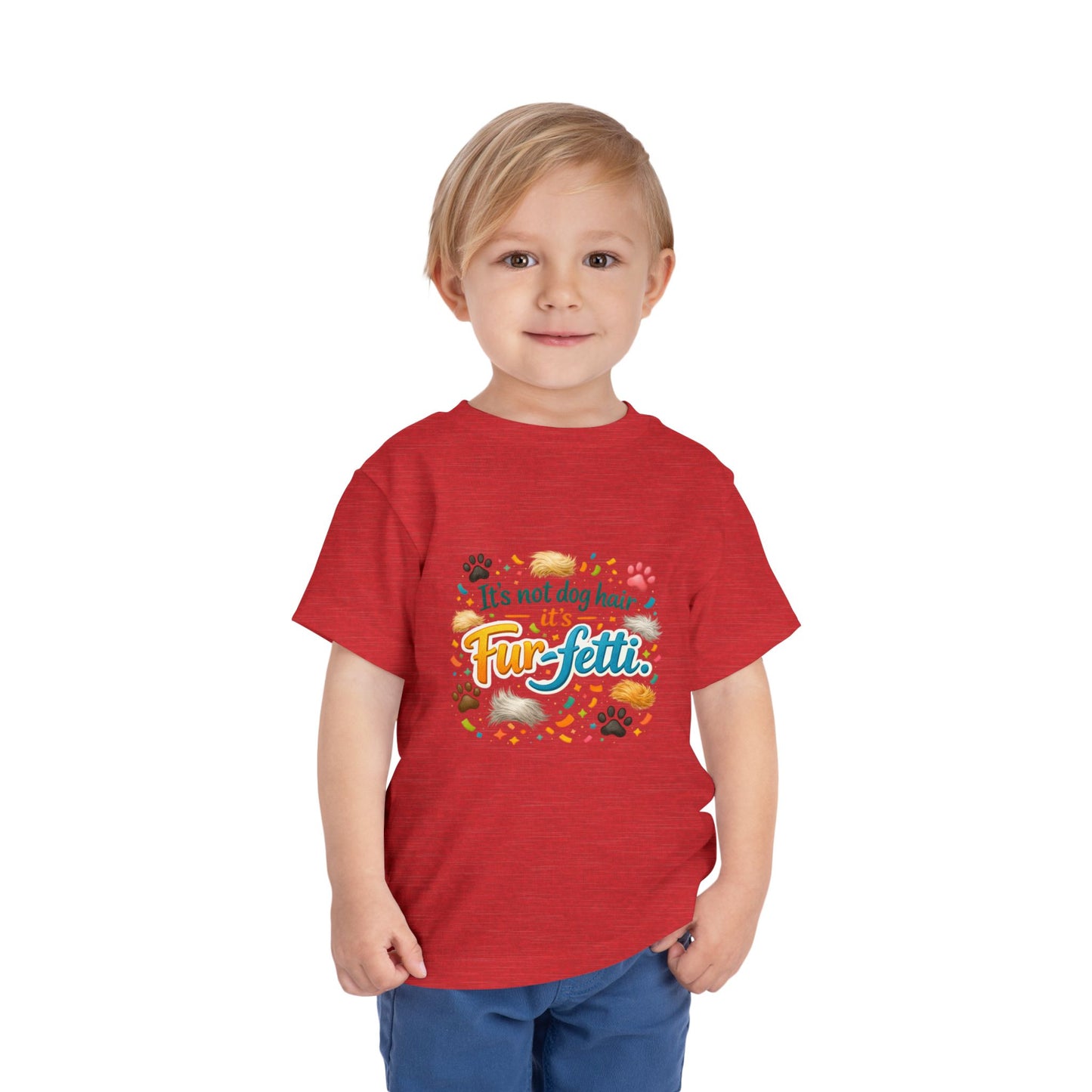 Fur-Fetti Dog Toddler Unisex Short Sleeve Crewneck Tee
