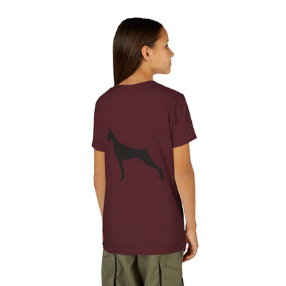 Doberman Head Youth Unisex Short Sleeve Crewneck Tee