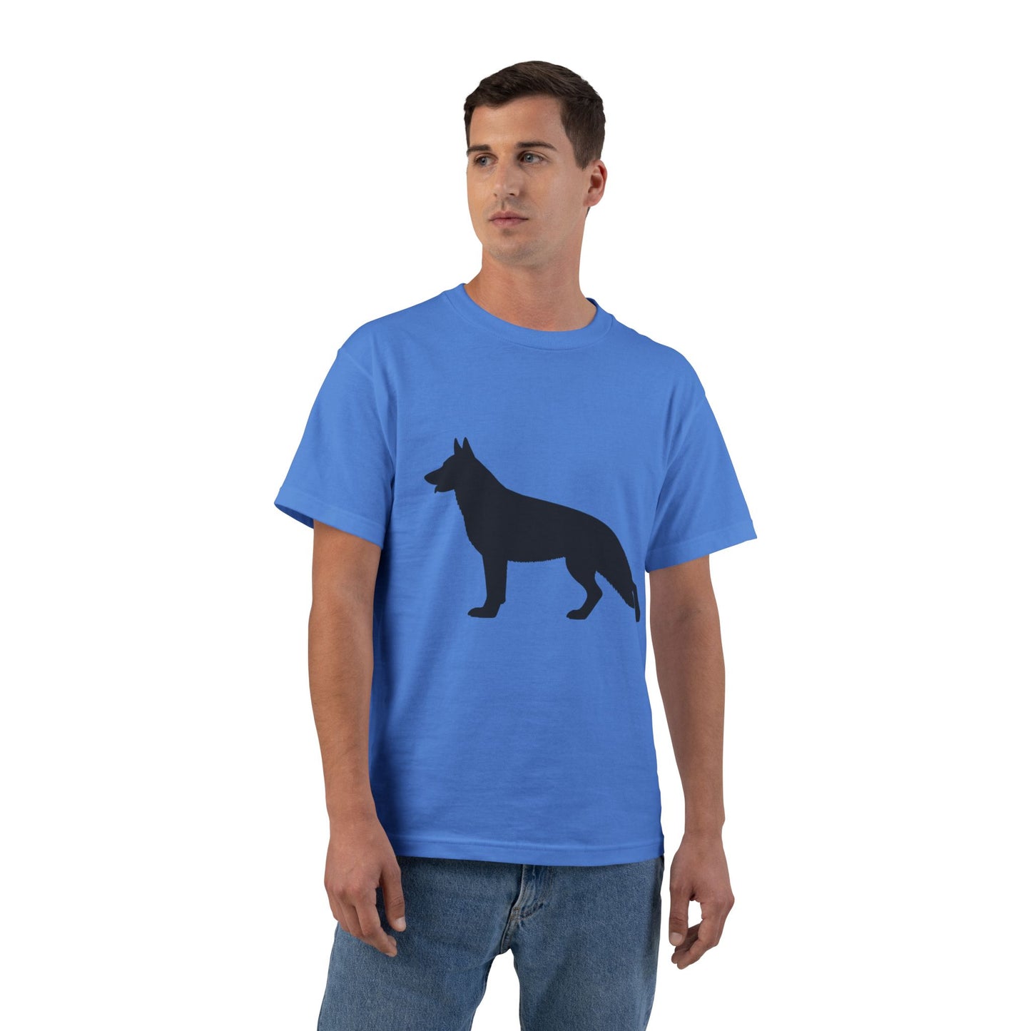 German Shepherd Silhouette Men's Short-Sleeve Crewneck Tee