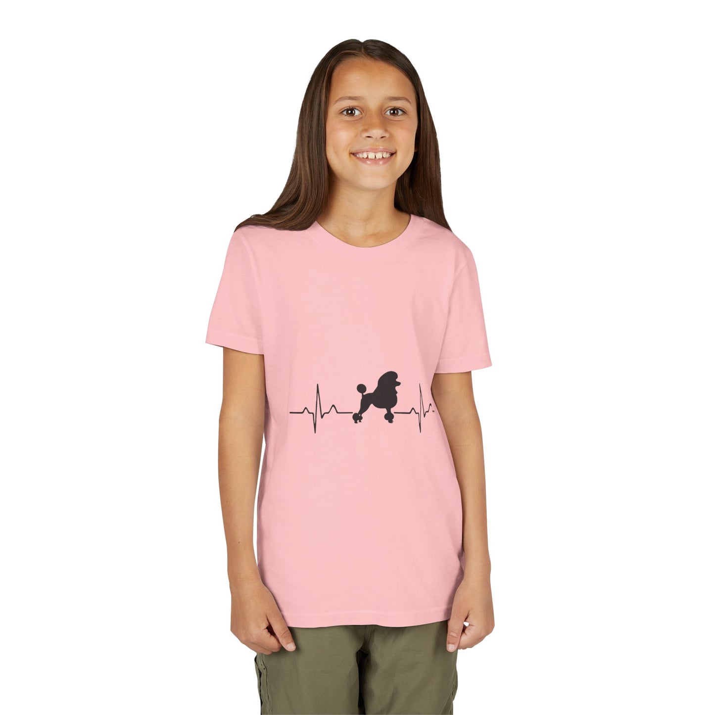 My Heart Beats For Poodles Youth Unisex Short Sleeve Crewneck Tee