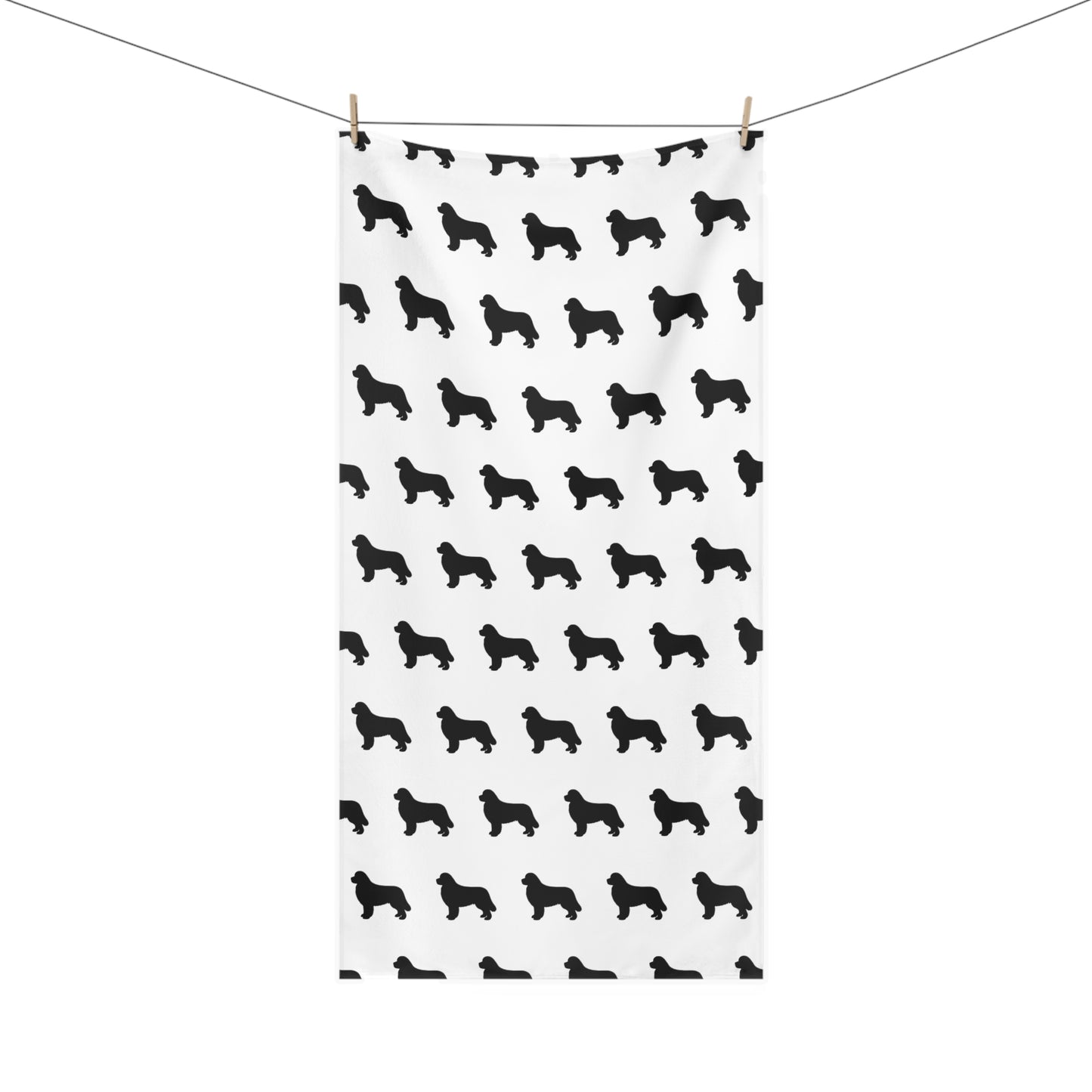 Newfie Silhouette Mink-Cotton  Beach Towel