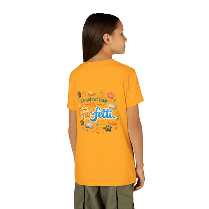 Fur-Fetti Cat Youth Unisex Short Sleeve Crewneck Tee