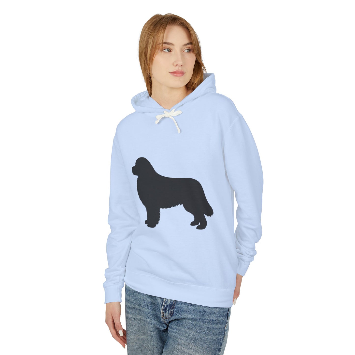 Newfie Silhouette Unisex Lightweight Hoodie