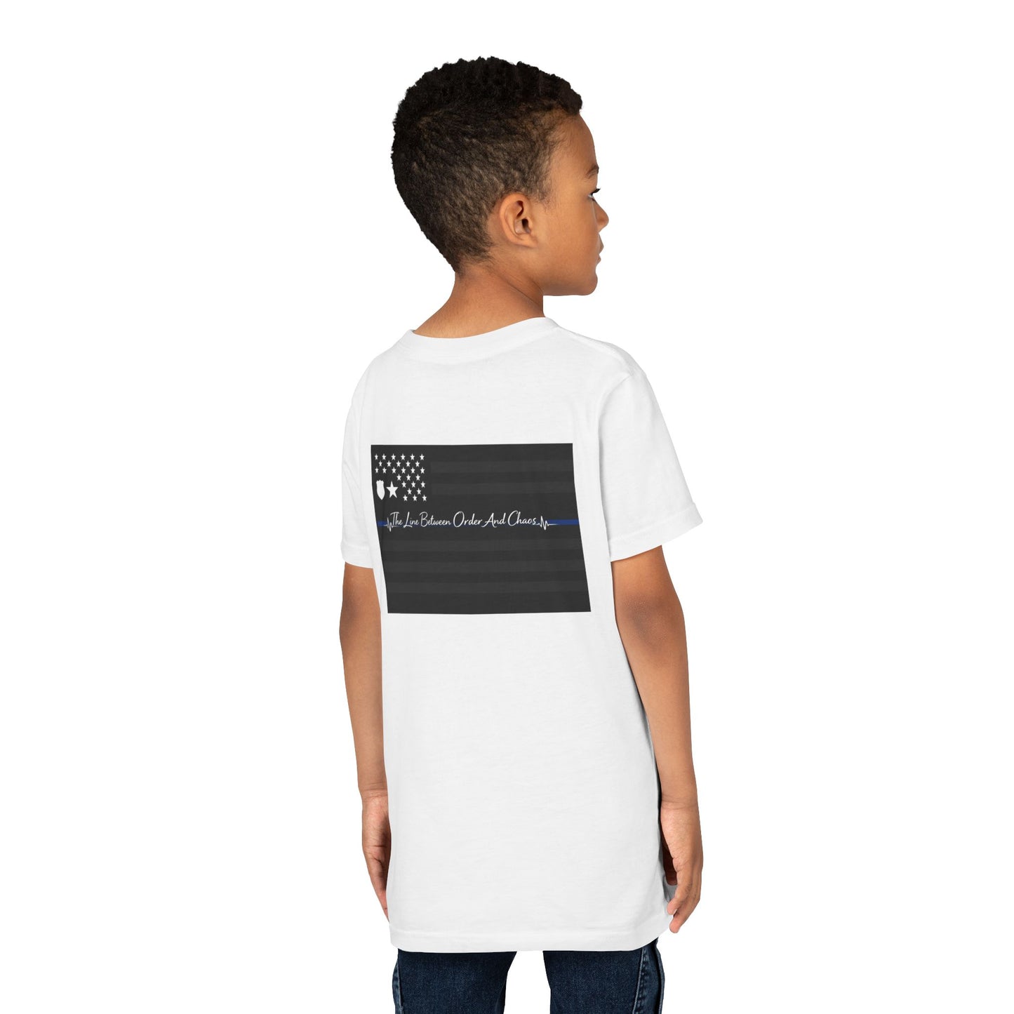 Thin Blue Line Youth Unisex Short Sleeve Crewneck Tee